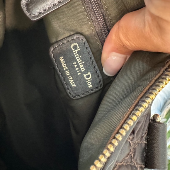 Darling Dior Satin Mini Handbag - Quilted in Brown with Gold Hardware - Picture 3 of 14